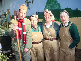 “Don’t tell them your name, Pike!” John Boyce, Gwen Whitehouse, Tess Turner and Pauline Snape from the North Worcestershire Vintage Tractor & Engine Club.